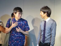 無事に富士山の水を汲んで帰ってきた元ピテカントロプスの中村（左）。