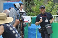 CM撮影の様子。