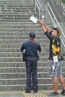 CM撮影の様子。