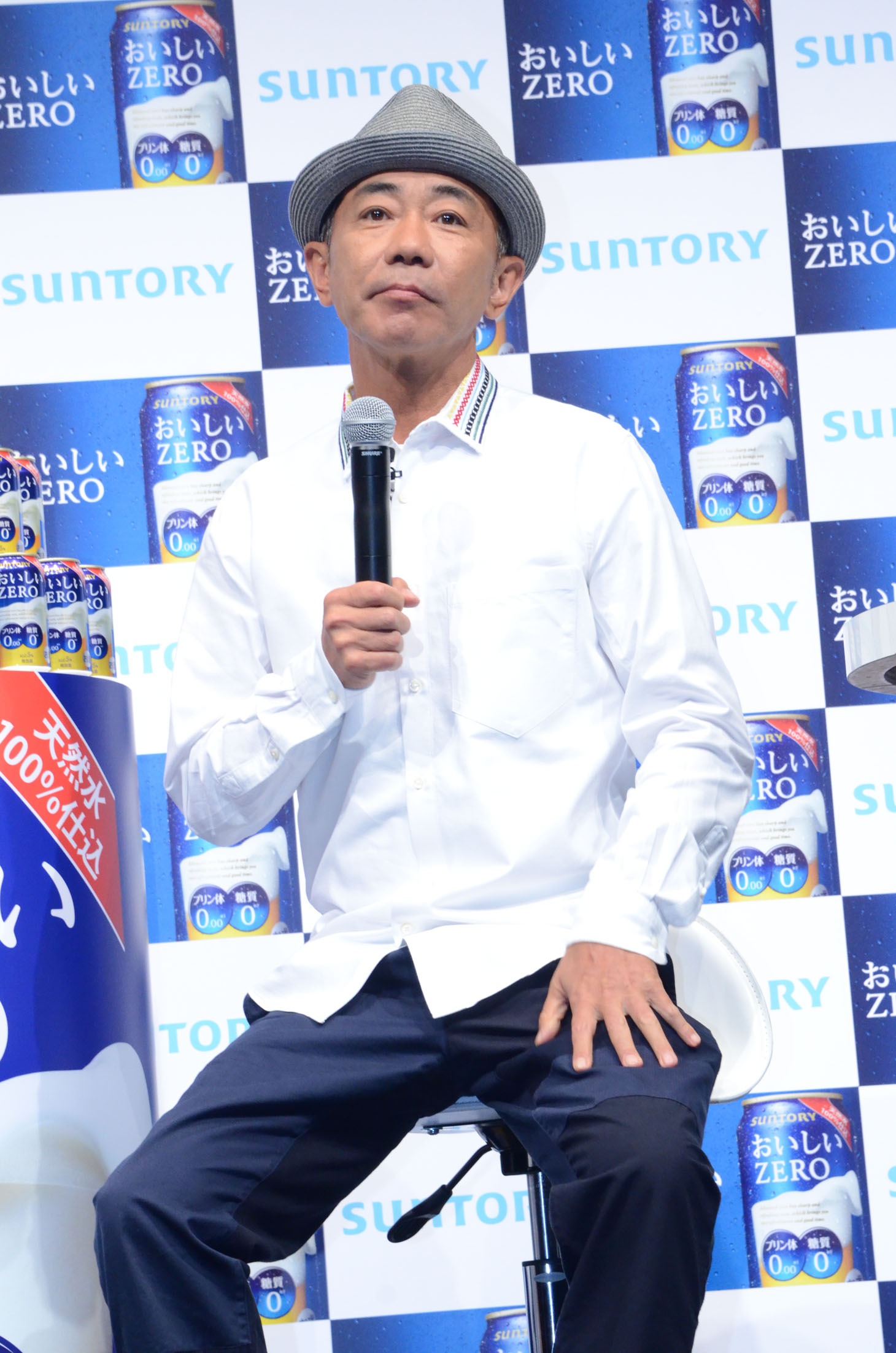 「『おいしいZERO』記者発表会」に出席した木梨憲武。