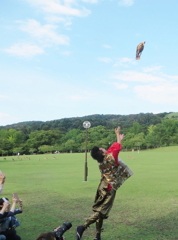 おふうの飛ぶところを見せる武将様。