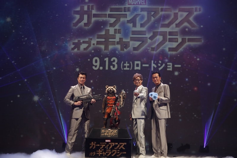 映画「ガーディアンズ・オブ・ギャラクシー」のイベントに出演した（左から）加藤浩次、山寺宏一、遠藤憲一。(c)2014 Marvel