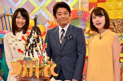 「坂上忍の成長マン!!」に出演する坂上忍（中央）と、竹内由恵（左）、弘中綾香（右）両アナウンサー。