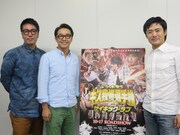 映画「ゴッドタン キス我慢選手権 THE MOVIE2 サイキック・ラブ」主演の劇団ひとり（右）と出演者のおぎやはぎ。