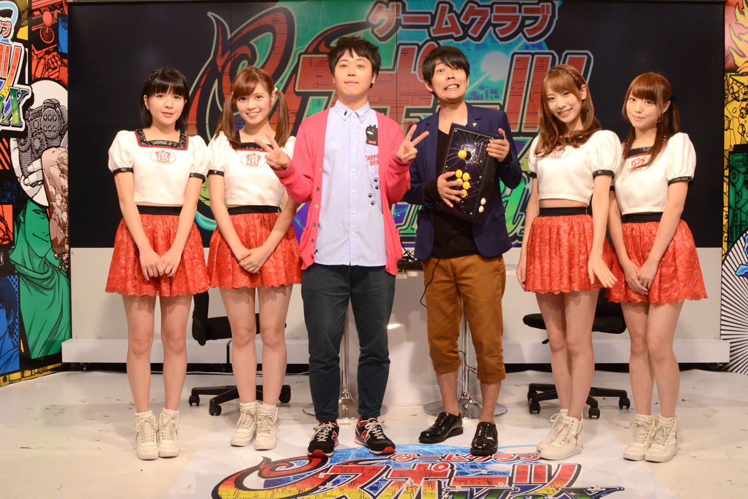 「ゲームクラブ eスポーツMaX」に出演するうしろシティとバクステ外神田一丁目のメンバー。