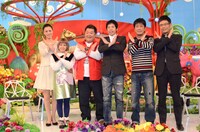 遼河はるひ、IMALU、ブラマヨ小杉、今田耕司、ブラマヨ吉田、名越康文（左から）。