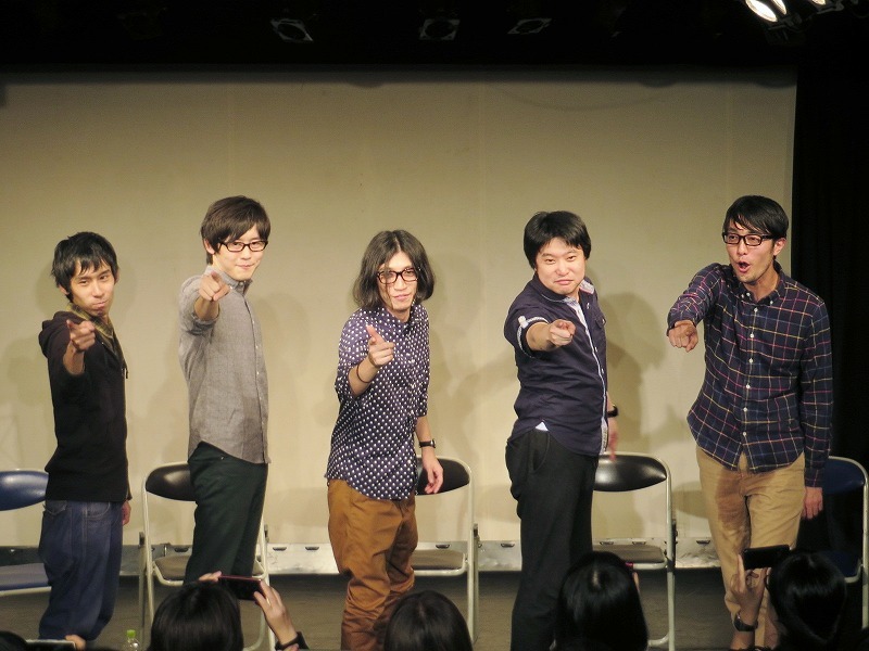 「お笑い真面目にトークライブ『語らせろ!! 2』」のS×L酒井、ねじ佐々木、ジンカーズ馬場、トップリード和賀、スパローズ大和。