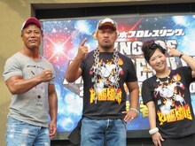 アジアン馬場園、真壁刀義、本間朋晃（右から）。