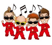 電撃ネットワークのLINEスタンプの一例。