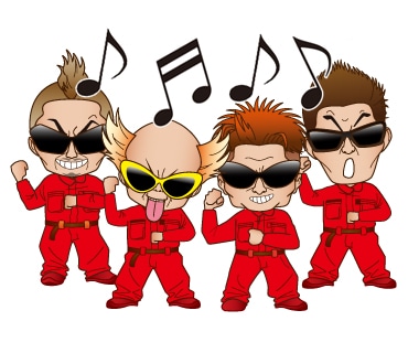 電撃ネットワークのLINEスタンプの一例。