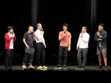 坊主の境界線について話し合うラブレターズ、アイロンヘッド、天竺鼠。