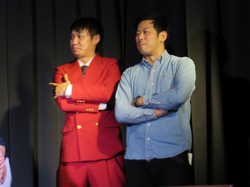 ザンゼンジ武田を訴えた巨匠・岡野（右）とイシクラノオノ小野原告団。
