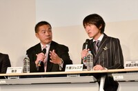 （左から）馳浩、千原ジュニア。