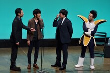 「東野幸治vs山里亮太」で共演する、（左から）東野幸治、キングコング西野、南海キャンディーズ山里、R藤本。