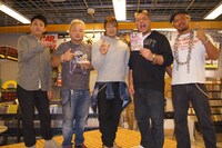 左から東京ダイナマイト、棚橋弘至、天山広吉、真壁刀義。