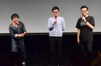 イベント「ドラマ『新解釈・日本史』をムロツヨシ、シソンヌが新解釈する会」に出演した（左から）ムロツヨシ、シソンヌ。