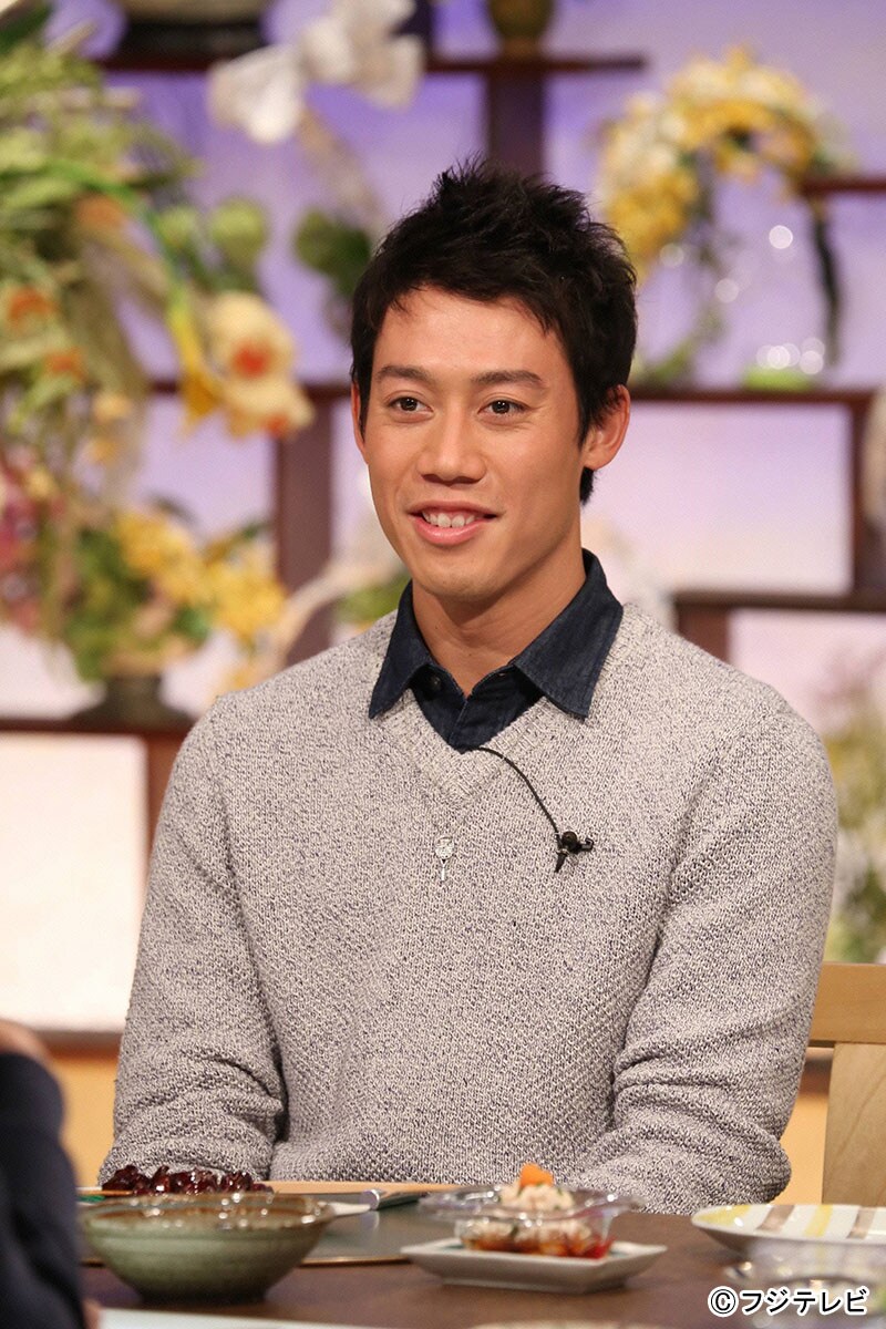 「新・食わず嫌い王決定戦」のコーナーにゲスト出演する錦織圭選手。(c)フジテレビ