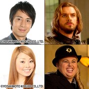 映画「ナイト ミュージアム/エジプト王の秘密」のキャストと、その日本語吹き替え版で声優を務めるチュートリアル徳井（上段左）、渡辺直美（下段左）。(c) 2014 Twentieth Century Fox Film Corporation