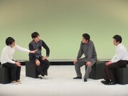 「うるとらブギーズ本気ライブ～新ネタ＆トーク～ゲスト犬の心」のうるとらブギーズ（右）と犬の心（左）。