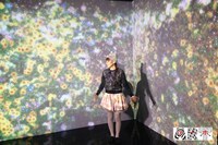 チームラボの作品を味わう中川翔子。