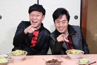 （左から）千原せいじ、水木一郎。(c)BS朝日