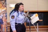 「ナイト ミュージアム / エジプト王の秘密」アフレコ会見に登壇した渡辺直美。(c) 2014 Twentieth Century Fox Film Corporation