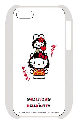 ハローキティと日本エレキテル連合のコラボスマートフォンケース。