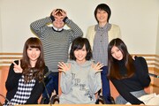 「NMB48山本彩の、特番とれてもうた！」の収録を行ったハリセンボン（上2人）と、小谷里歩、山本彩、岸野里香（下左から）。