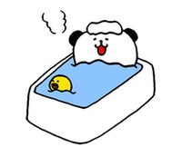 LINEスタンプ「ぱんだぽん」の一例。