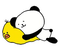 LINEスタンプ「ぱんだぽん」の一例。