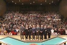 「人志松本のすべらない話プレミアムライブ supported by uP!!!」福岡公演に出演した（左から）博多大吉、博多華丸、小籔千豊、松本人志、千原ジュニア、ロバート秋山、兵動大樹、宮川大輔。