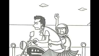 鉄拳のパラパラマンガの一場面。