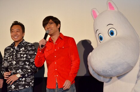 さまぁ～ずと、ムーミンの着ぐるみ。