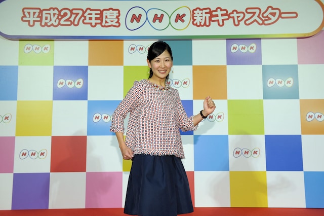 NHK新キャスター発表会見に出席した桑子真帆NHKアナウンサー。(c)NHK
