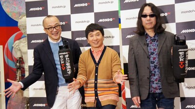 「みうらじゅん＆山田五郎の親爺同志」で共演する、爆笑問題・田中（中央）と、山田五郎（左）、みうらじゅん（右）。