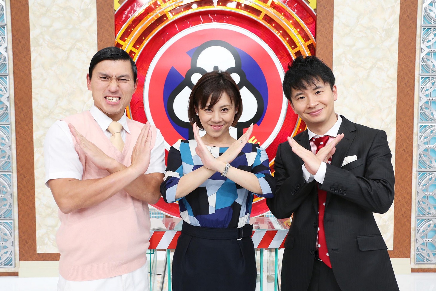 「ソレダメ！（仮）」にレギュラー出演する（左から）オードリー春日、高橋真麻、オードリー若林。