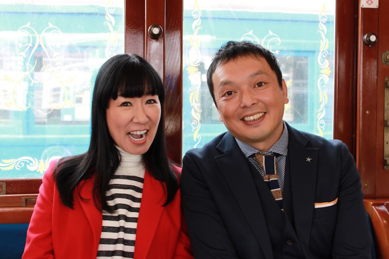 「車窓で発掘!わざわざ遺産」MCのハイヒールリンゴ、中川家・礼二。(左から)(c)関西テレビ