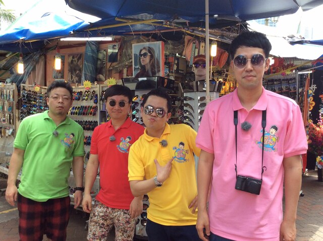 「コヤぶらり in シンガポール」ダイアン西澤、かまいたち山内、ダイアン津田、小籔千豊。（左から）(c)MBS