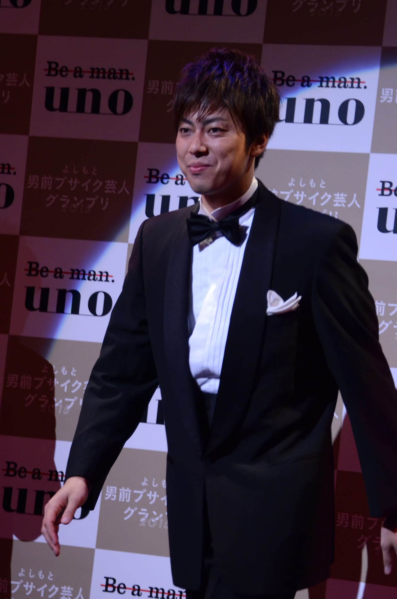 「よしもと男前ブサイクランキング2015」発表会より、ラフレクラン西村。