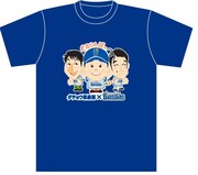 ダチョウ倶楽部のイラストが入った横浜DeNAベイスターズとのコラボTシャツのイメージ。