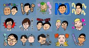 LINEスタンプ「浅井企画芸人」の一例。