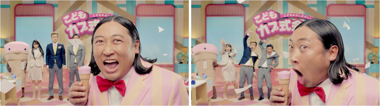 WEB-CM「食べるとみせかけて」編のワンシーン。