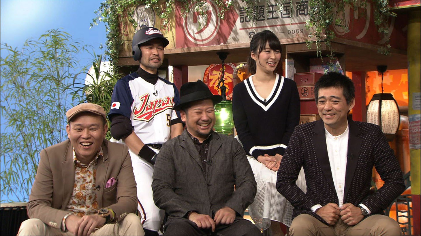 「WADAIの王国」にゲスト出演する（下段左から）千原せいじ、ケンドーコバヤシ、博多華丸。（上段左から）ニッチロー'、枡田絵理奈TBSアナウンサー。(c)TBS