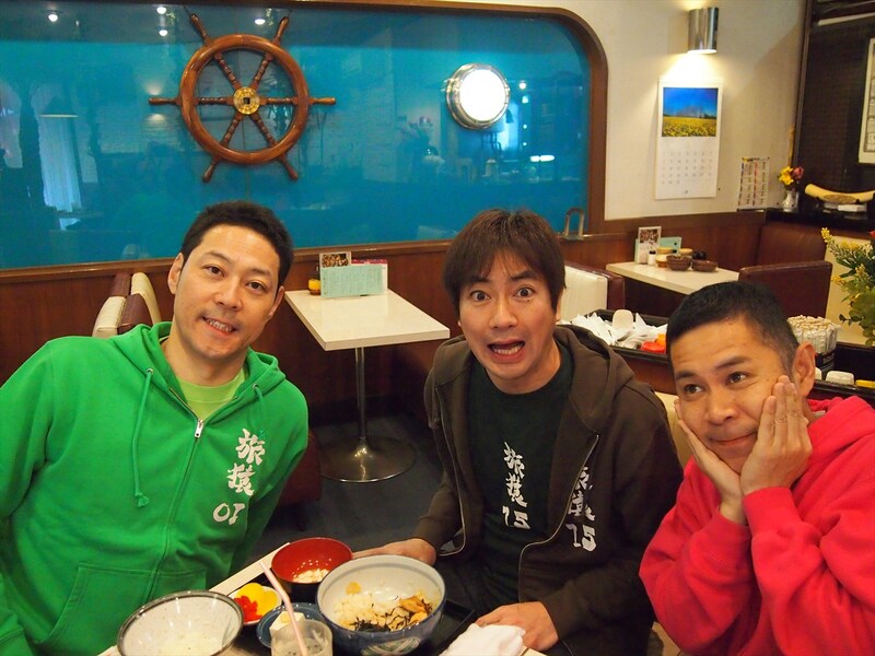 「東野・岡村の旅猿7 プライベートでごめんなさい…」に出演する(左から)東野幸治、羽鳥慎一、ナインティナイン岡村。(c)日本テレビ