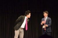 マツモトクラブからの手紙を読み上げる湘南デストラーデ。