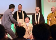 入社式の様子。