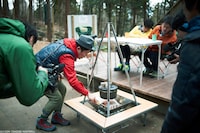 料理コーナー「ヒデのBBQuicking！」の様子。