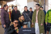 「ヤバイヤバイ体操～フルver～」の撮影中の様子。(c)2015「Zアイランド」製作委員会