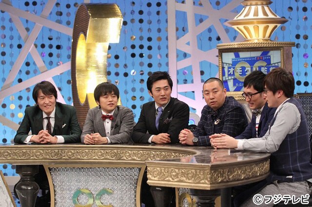 「オモクリ監督」に出演する（左から）千原ジュニア、バカリズム、劇団ひとり、レイザーラモンRG、シソンヌじろう、ラバーガール飛永。(c)フジテレビ