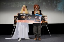 DVD＆Blu-rayリリース記念特別試写会に出席したJOY（左）とデニス植野（右）。